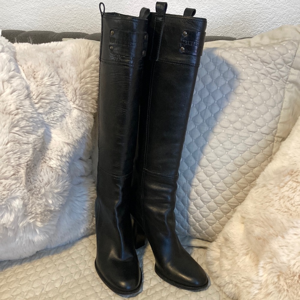Black Burberry 4 inch Boots